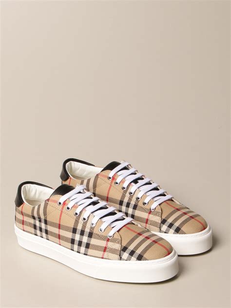 men's sneakers burberry|burberry checked canvas sneakers.